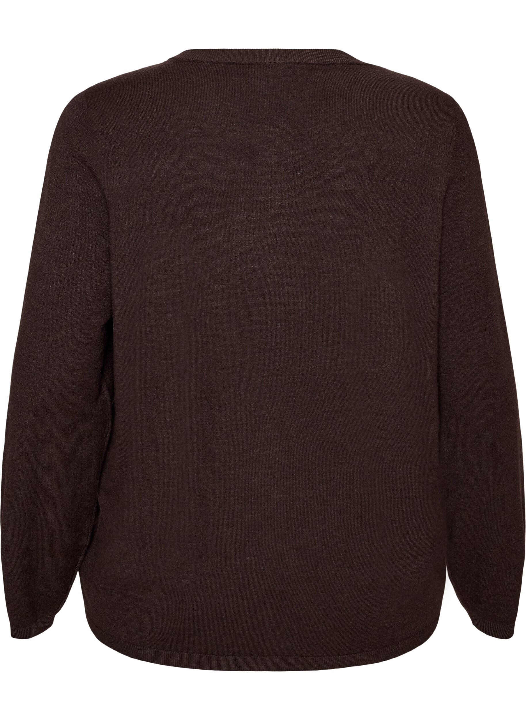 ZizziCardigan met ronde knopen, Bruin, Packshot image number 1
