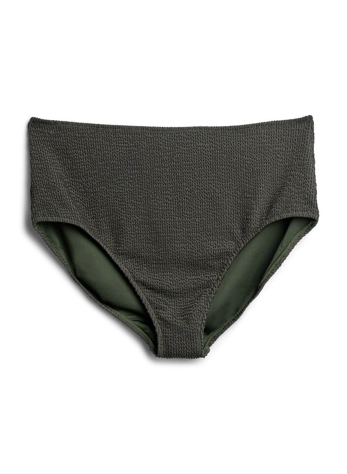 Bikinibroekje met textuur en hoge taille, Climbing Ivy, Packshot