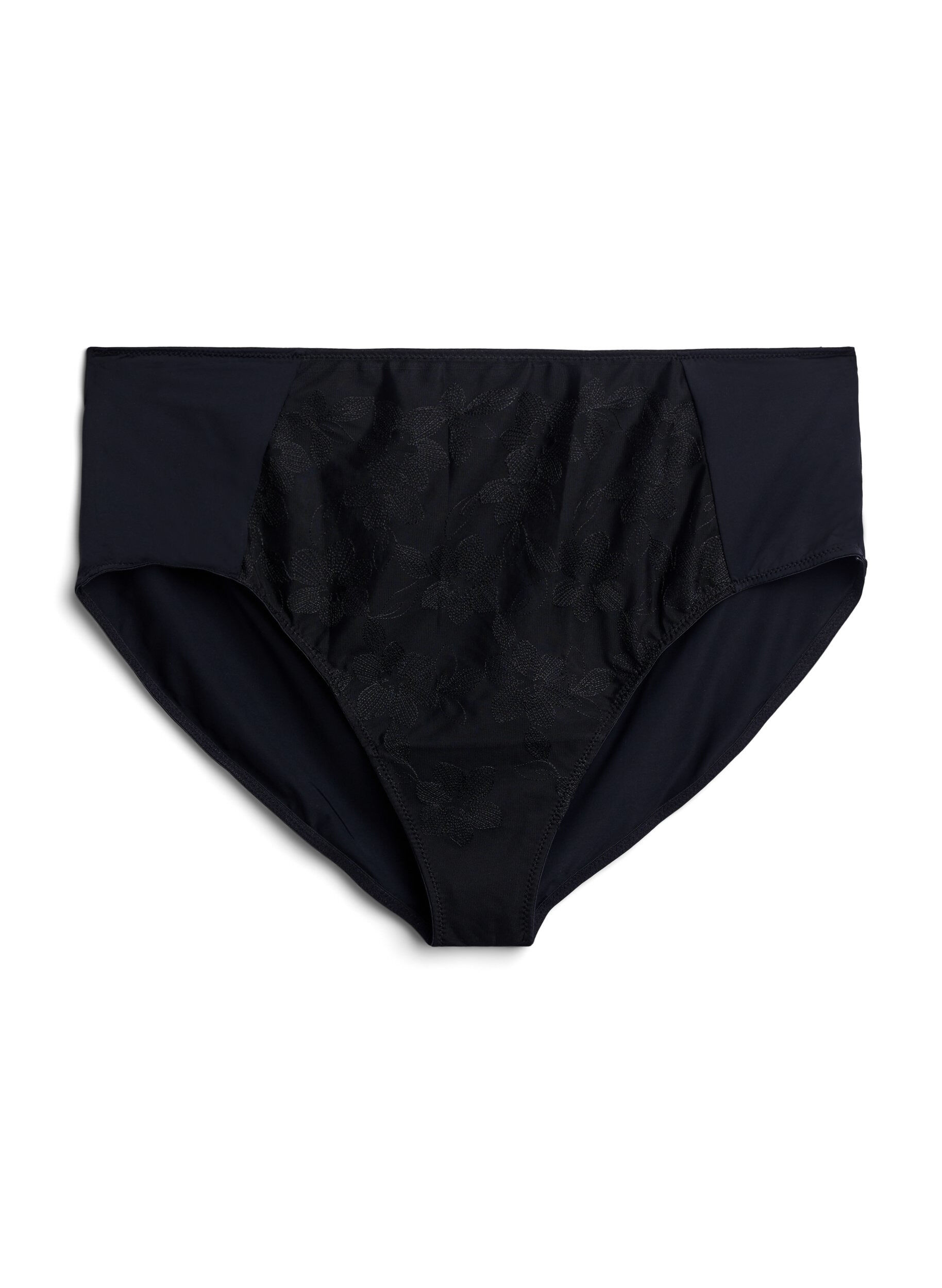 Microvezel panties met mesh en borduurwerk