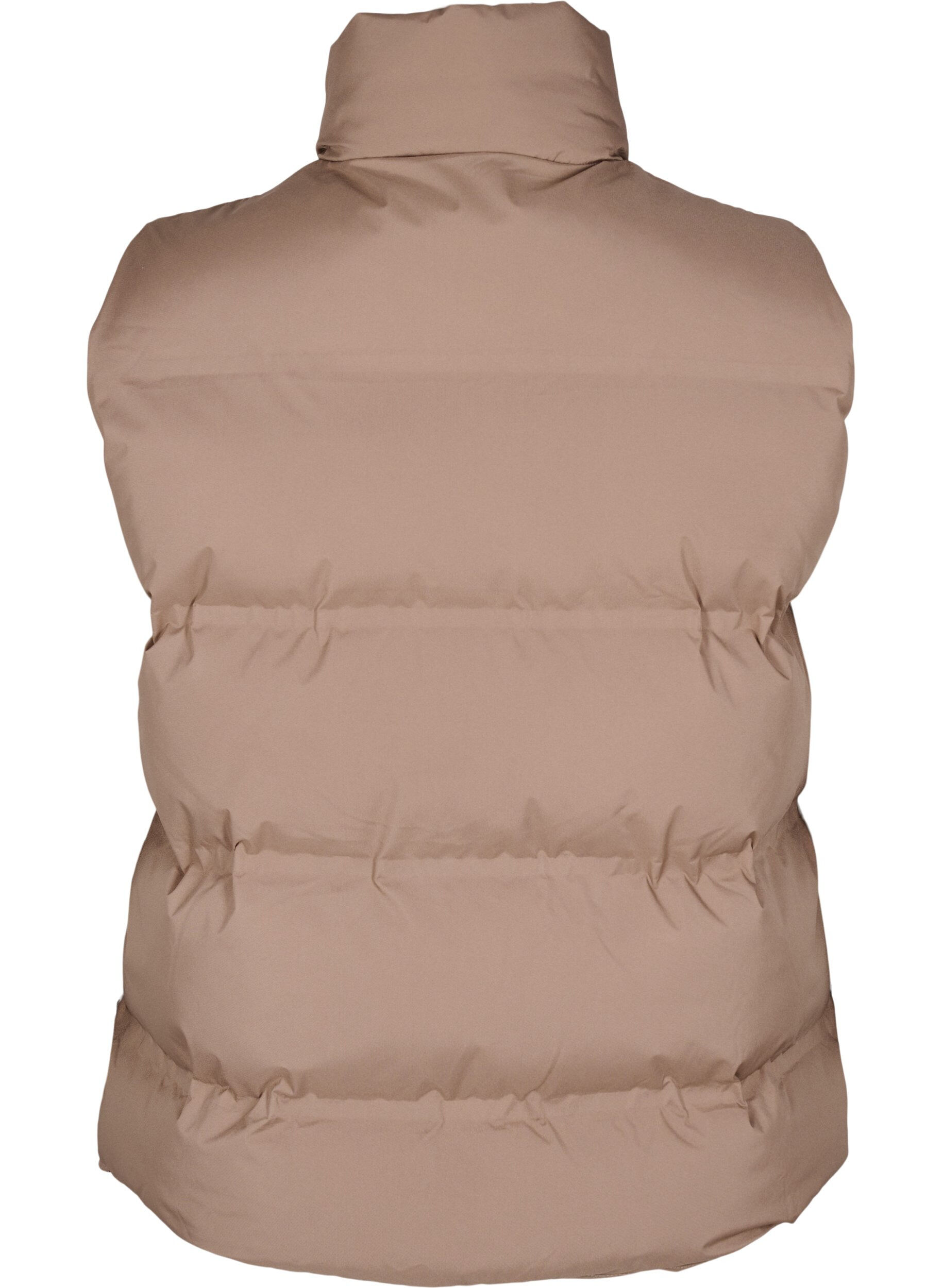 ZizziKorte puffer bodywarmer met hoge kraag, Bruin, Packshot image number 1