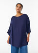 Gebreide top met boothals en 1/2 mouwen, Blauw, Model image number 0