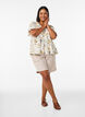 Blouse in linnen en viscose met een V-hals en knoopsluiting, Wit, Model image number 1