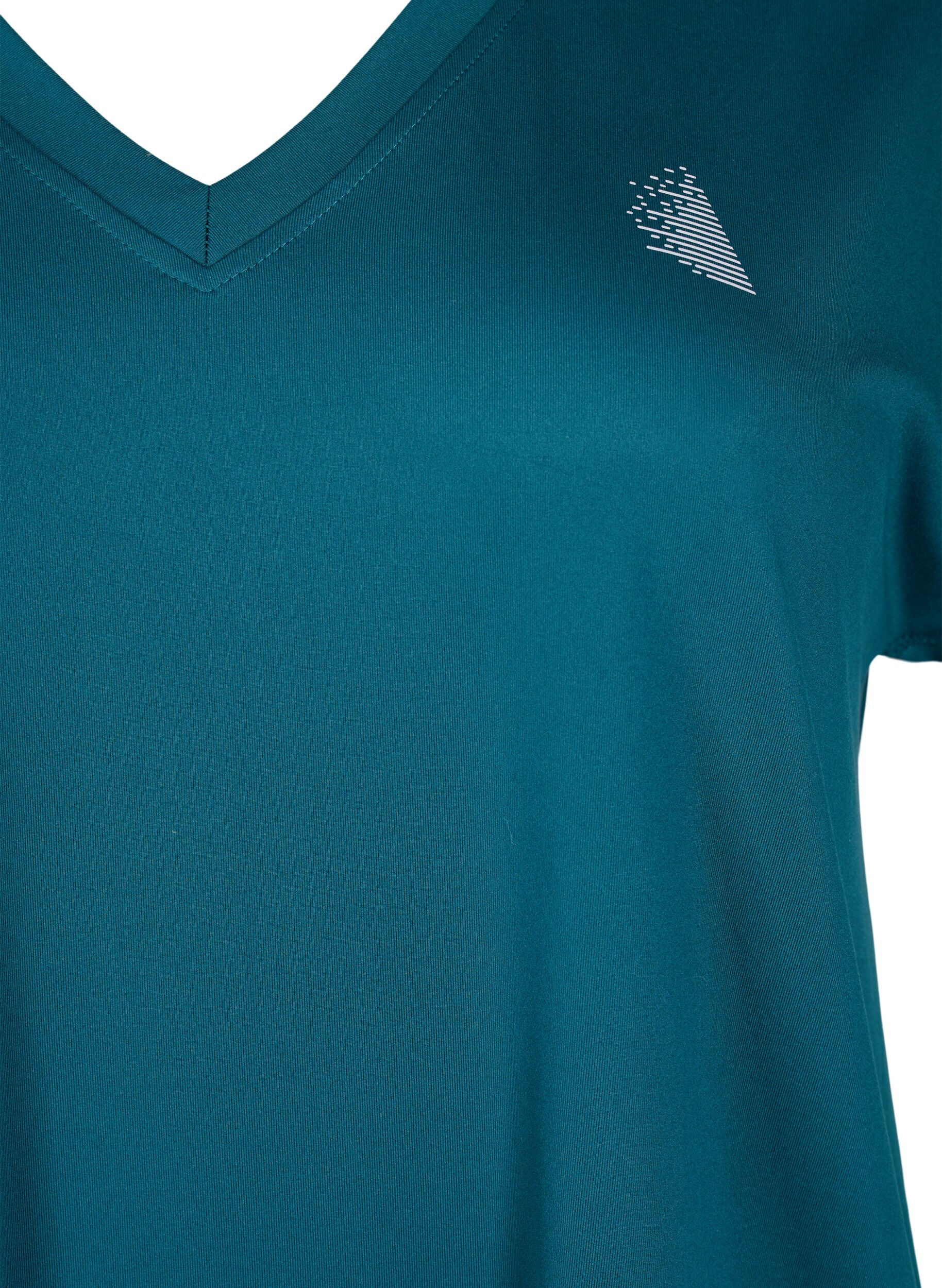 ZizziLosse trainingsshirt met v-hals, Groen, Packshot image number 2