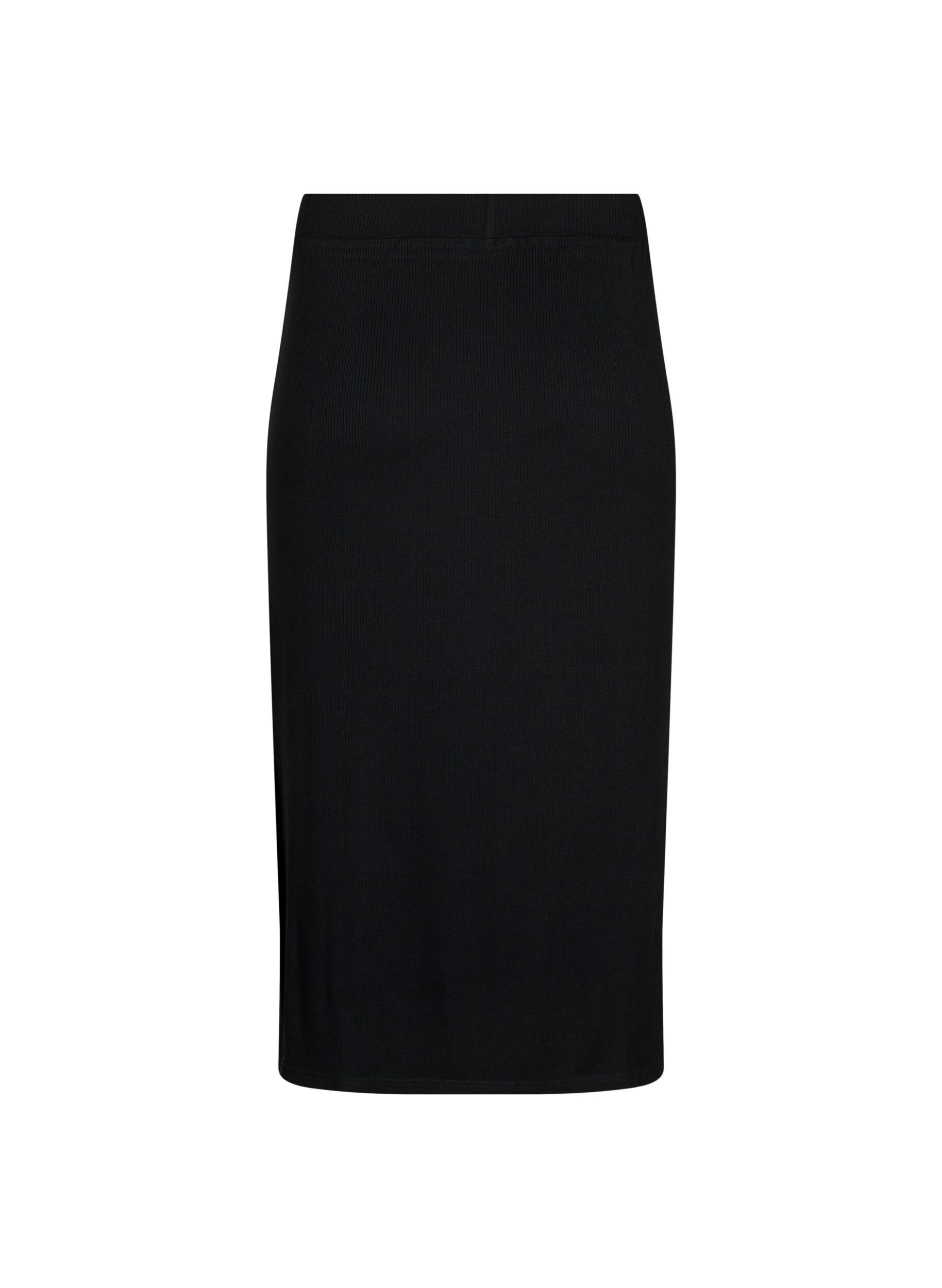 ZizziViscose midirok met slanke pasvorm, Zwart, Packshot image number 1