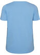 Katoenen T-shirt met V-hals en print aan de voorkant, Blauw, Packshot image number 1