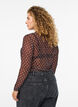 Mesh blouse met stippen, Bruin, Model image number 2