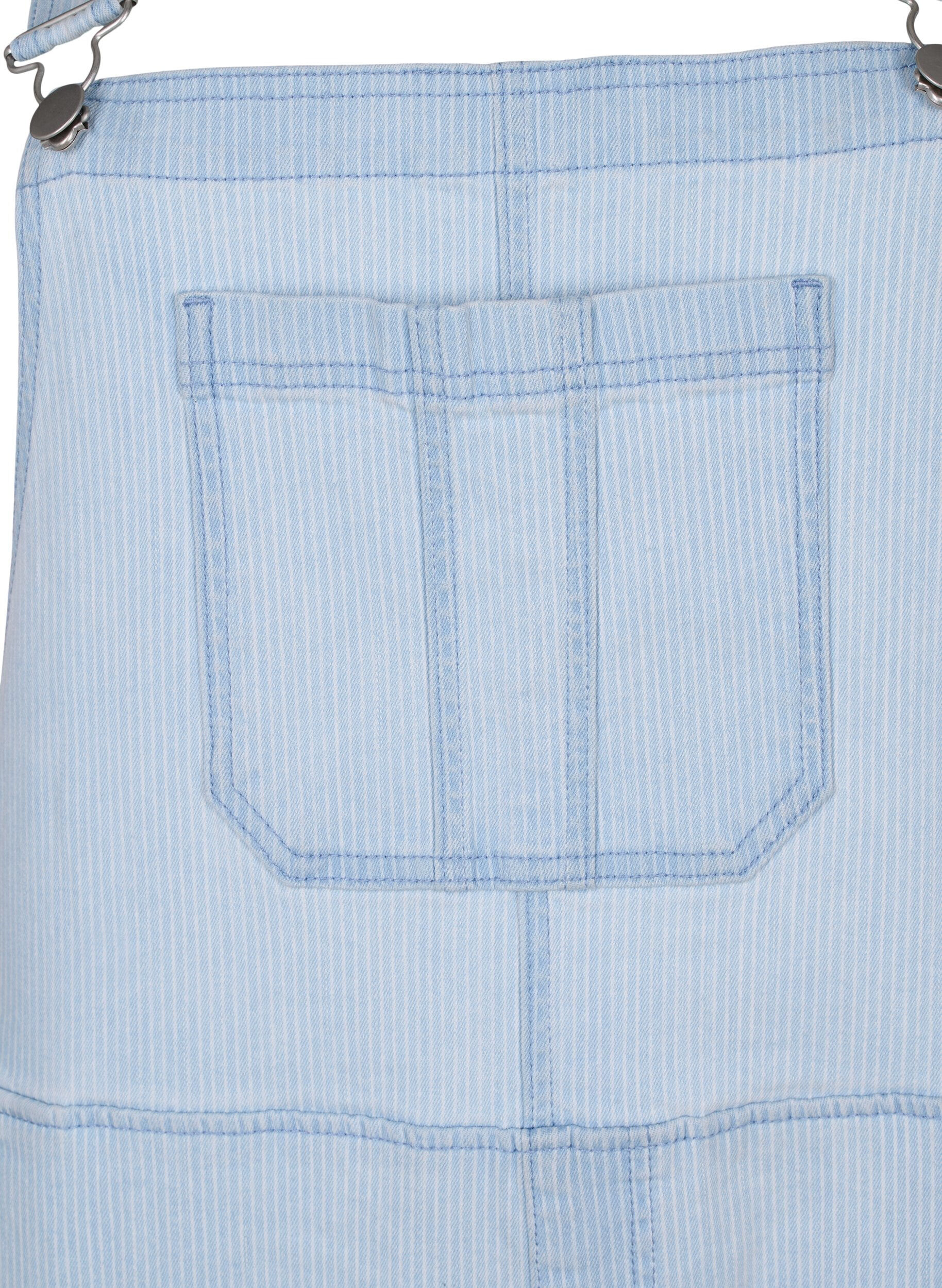 ZizziGestreepte denim overall, Blauw, Packshot image number 2