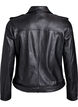 Leren bikerjack met riem, Zwart, Packshot image number 1