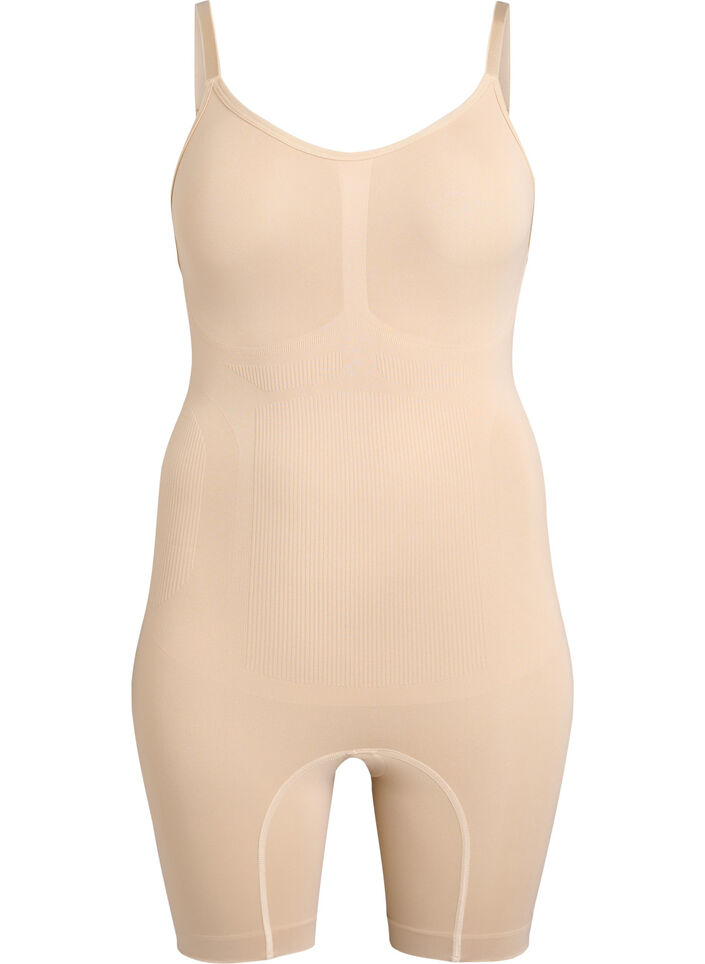 Shapewear body met opening aan de onderkant, Beige, Packshot image number 0