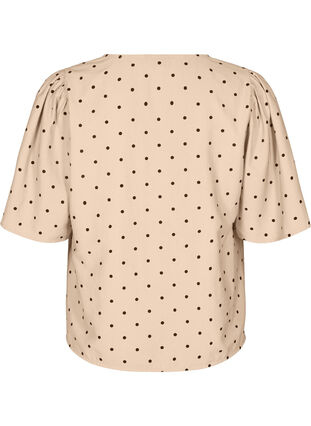 ZizziBlouse met losse mouwen en een V-hals, Doeskin w. dot AOP, Packshot image number 1