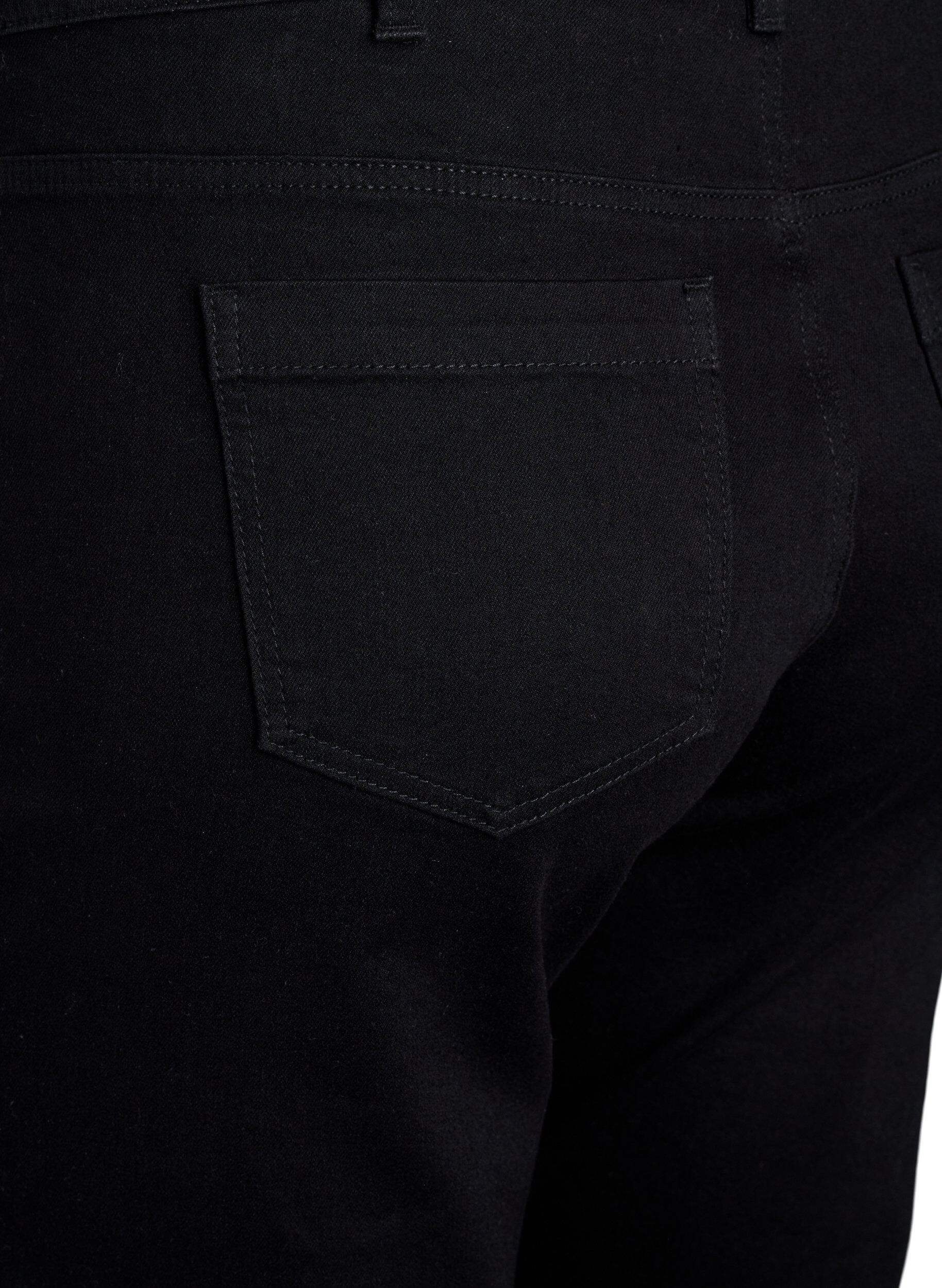 ZizziEmily slim fit denim capribroek, Zwart, Packshot image number 3