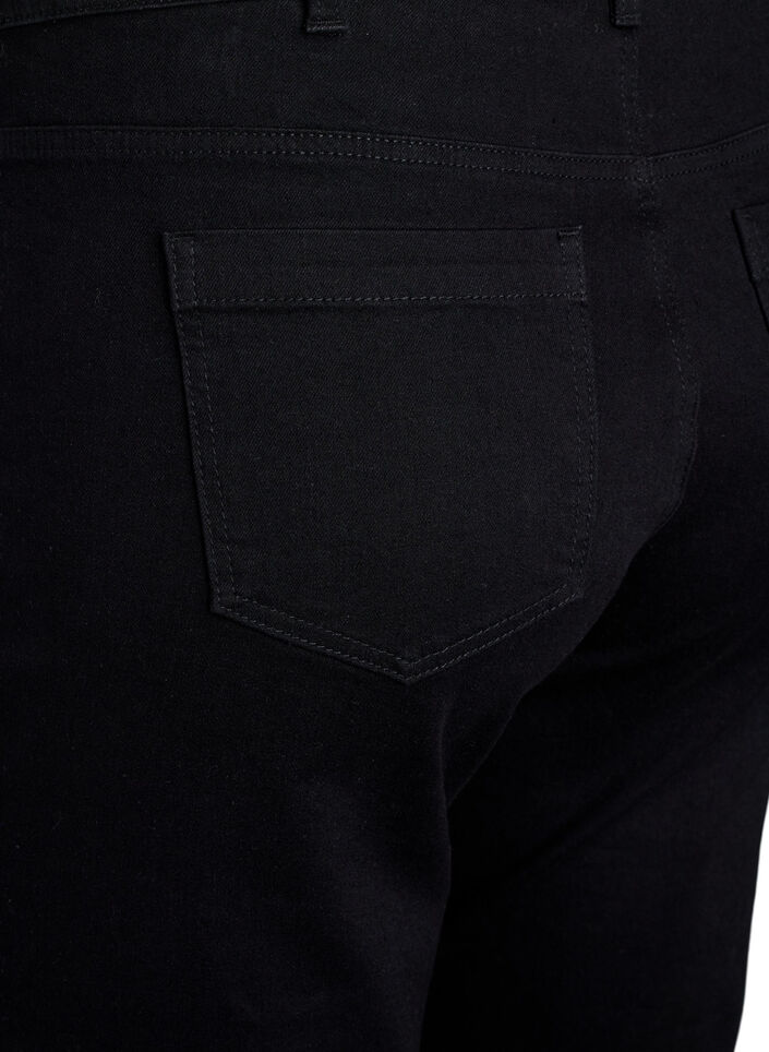 Emily slim fit denim capribroek, Zwart, Packshot image number 3