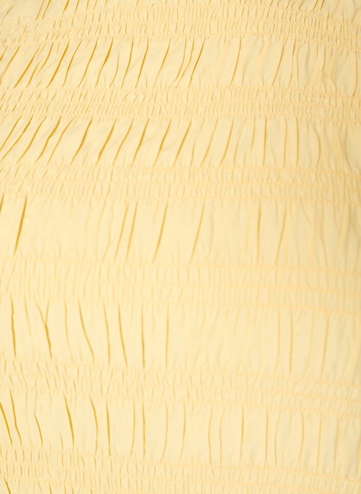 Smocktop met boothals en peplumzoom, Geel, Packshot