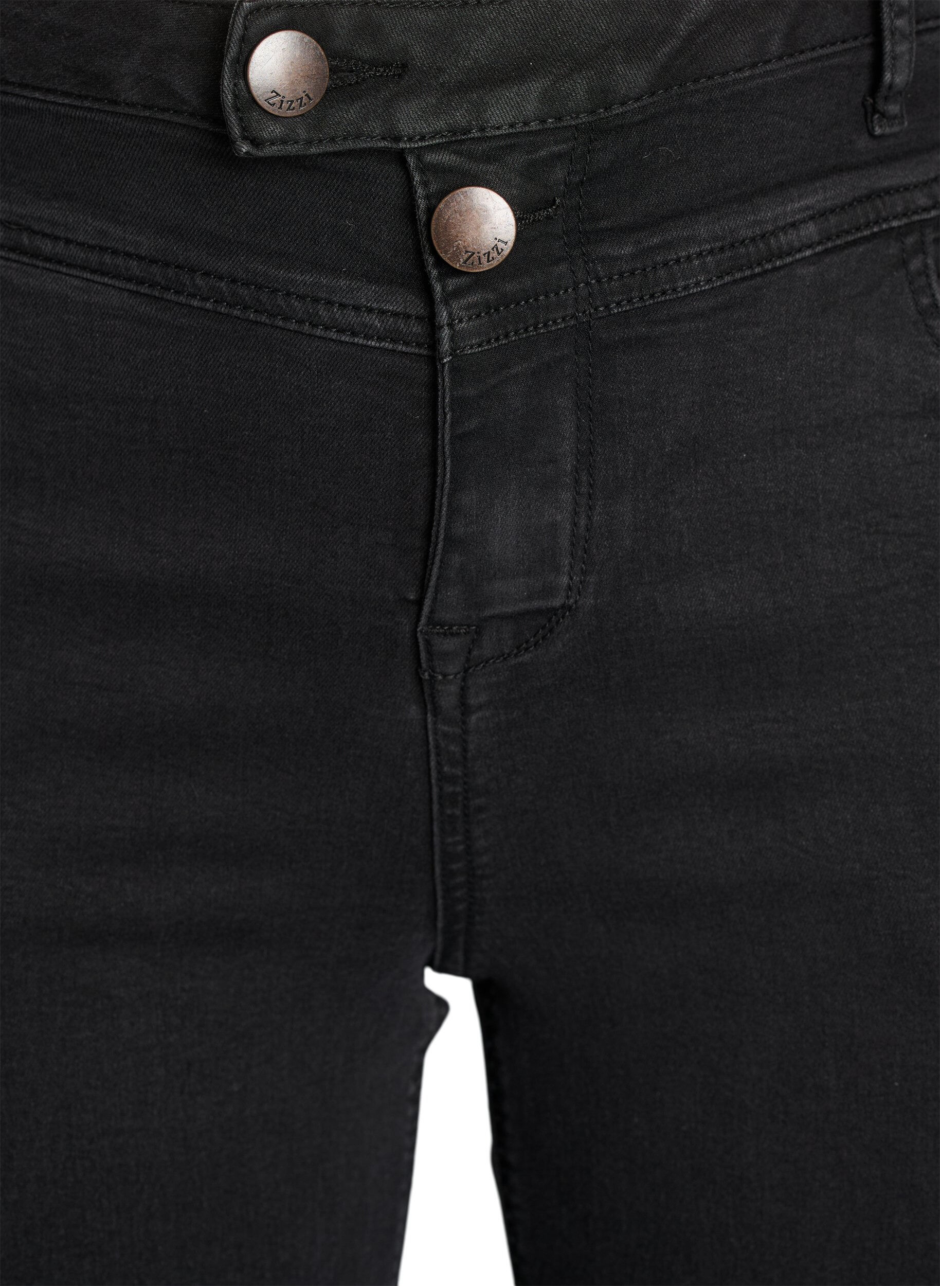 ZizziRegular fit Gemma jeans met hoge taille, Zwart, Packshot image number 2