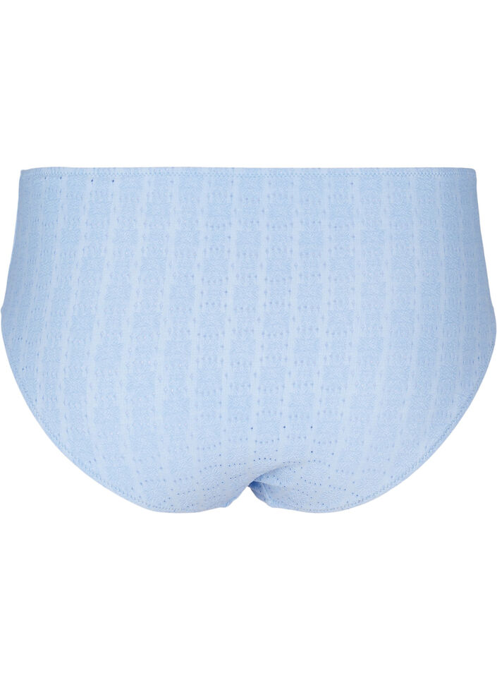 Bikinibroekje met een tai-cut en textuurpatroon, Placid Blue, Packshot