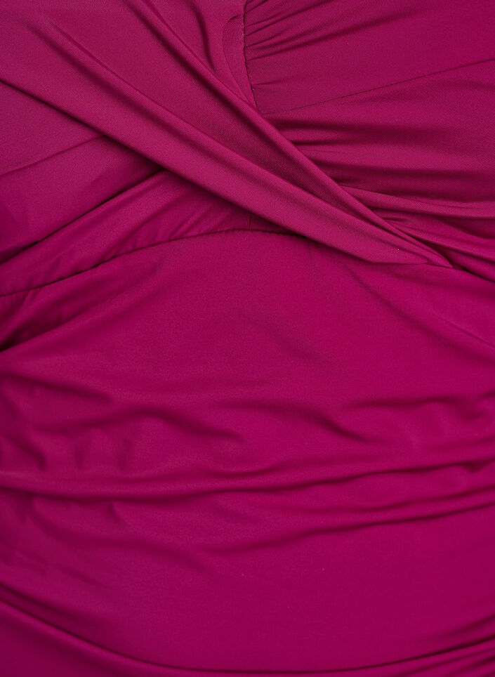 Badpak met beugel en geplooid effect, Paars, Packshot image number 2