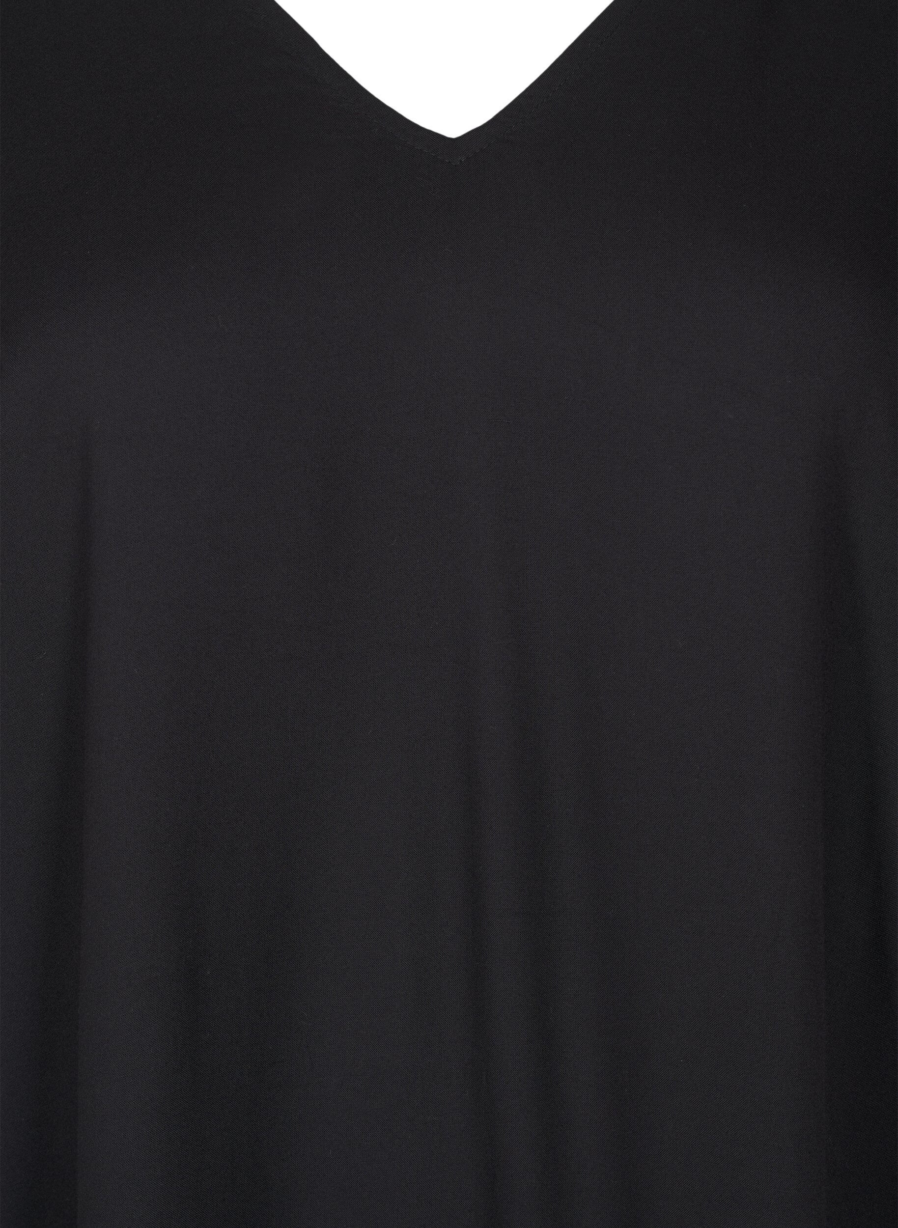 ZizziStrandjurk in viscose met schouderdetails, Zwart, Packshot image number 2