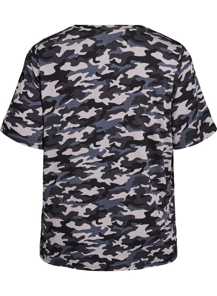 T-shirt met TENCEL&trade; Lyocell en camouflageprint, , Packshot image number 1