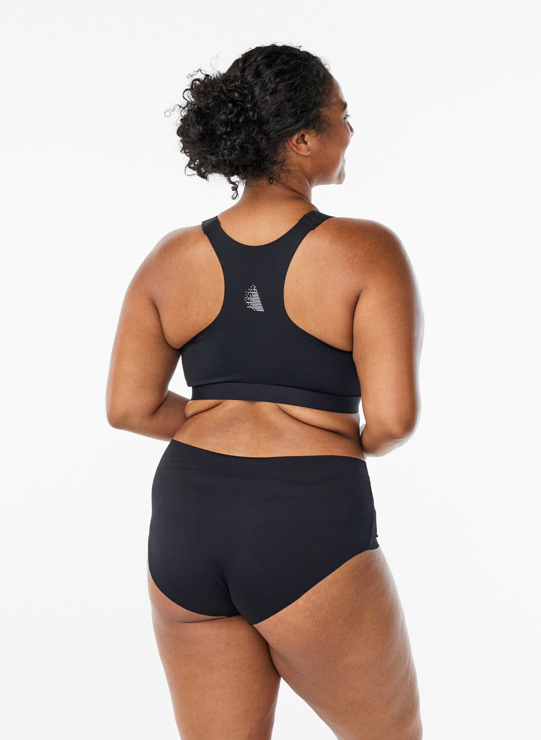Zizzi2-pack onzichtbare brief training panties, Zwart, Model image number 1