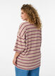 Oversized T-shirt met strepen en 1/2 mouwen, Beige, Model image number 2