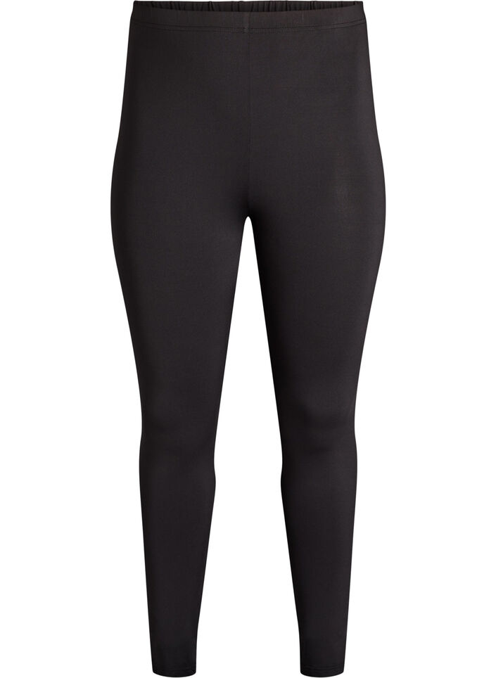 2-pack lange leggings met een normale taille, Zwart, Packshot image number 3