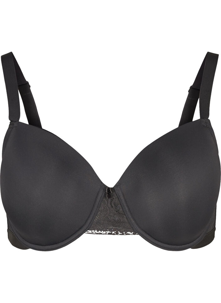 Voorgevormde beha met gaas, Zwart, Packshot image number 0