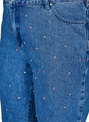 ZizziHoog getailleerde Gemma jeans met strass-steentjes, Blue Denim, Packshot image number 2