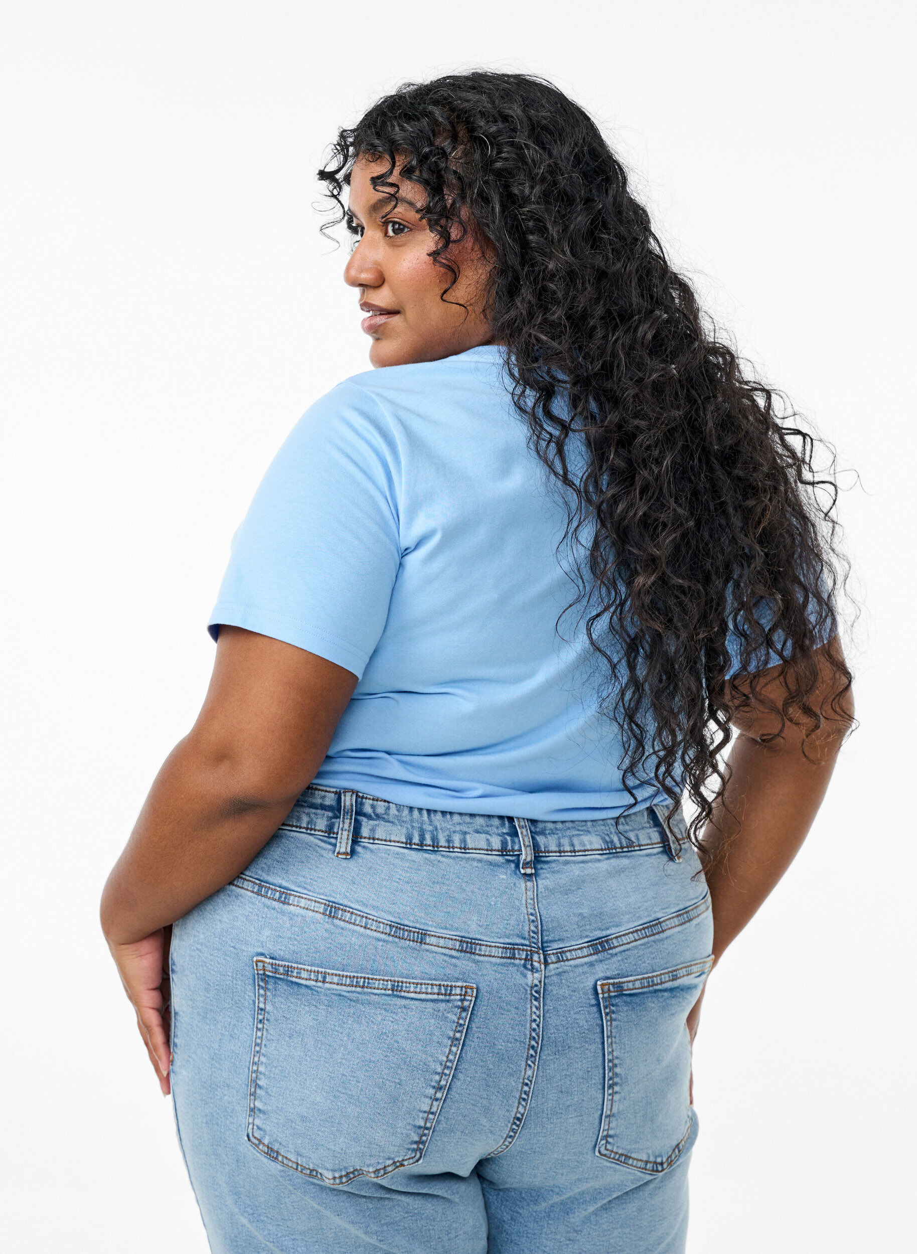 ZizziT-shirt met decoratieve details, Blauw, Model image number 2