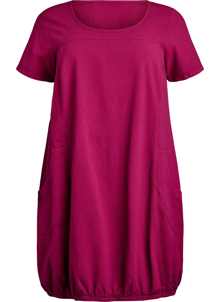 Robe en coton &agrave; manches courtes, Bordeaux, Packshot image number 0