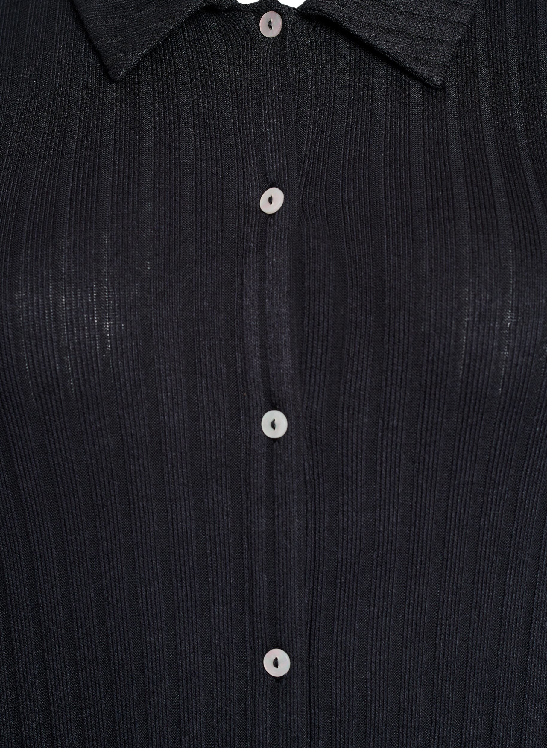 ZizziJersey overhemdjurk met kniehoogte en korte mouwen, Zwart, Packshot image number 2