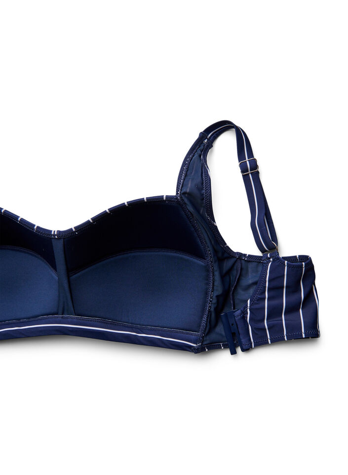 Gewatteerde bikinitop met print, Blauw, Packshot image number 3