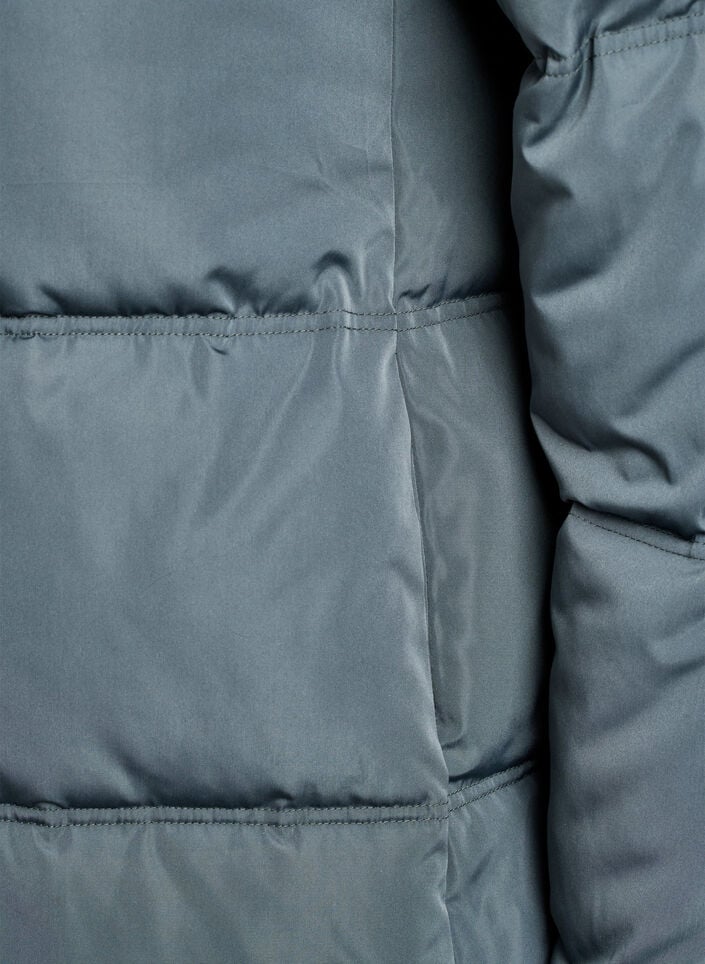 Lange gewatteerde jas met capuchon, Stormy Weather, Packshot