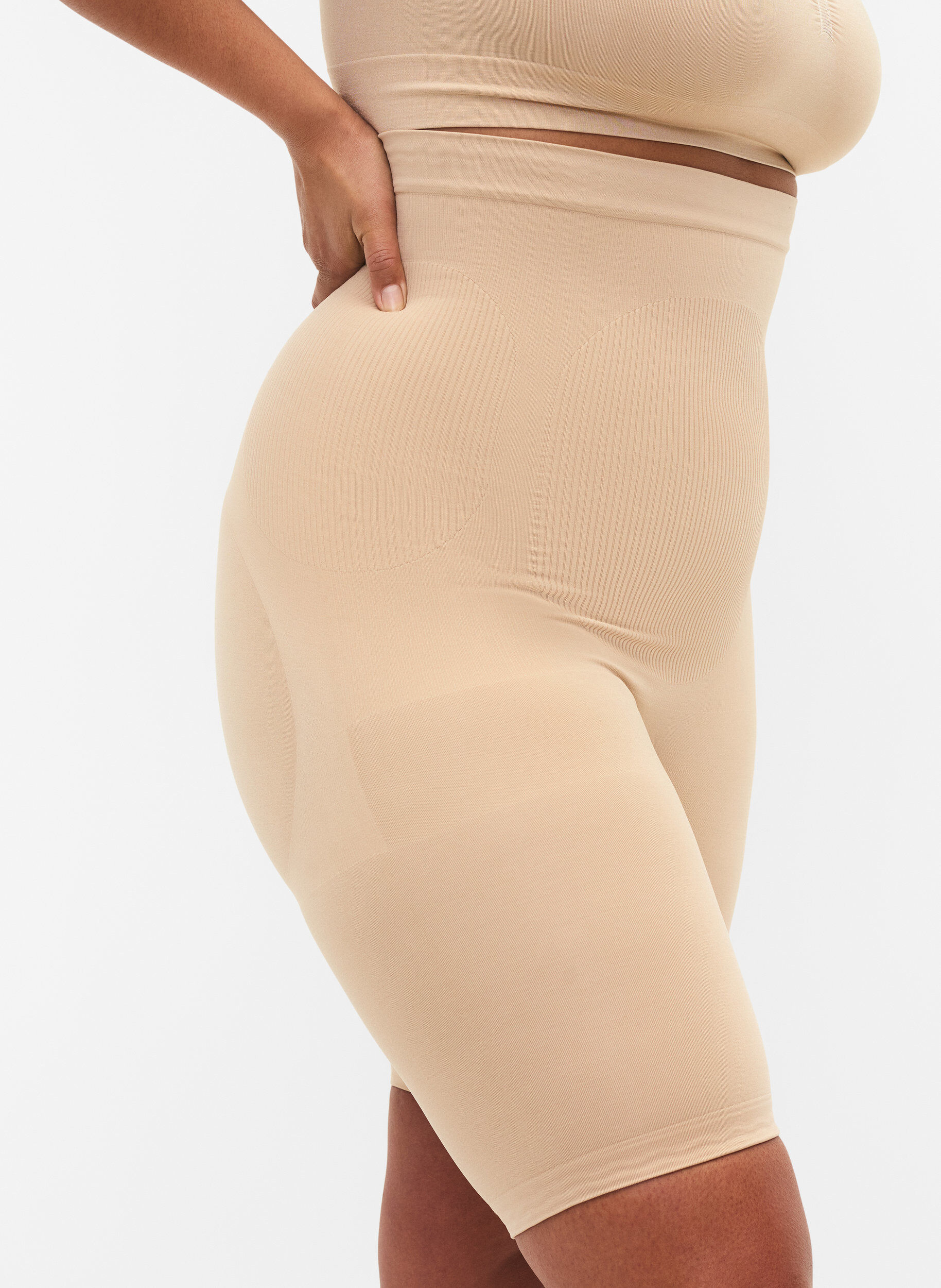 ZizziShapewear shorts met hoge taille, Beige, Model image number 3