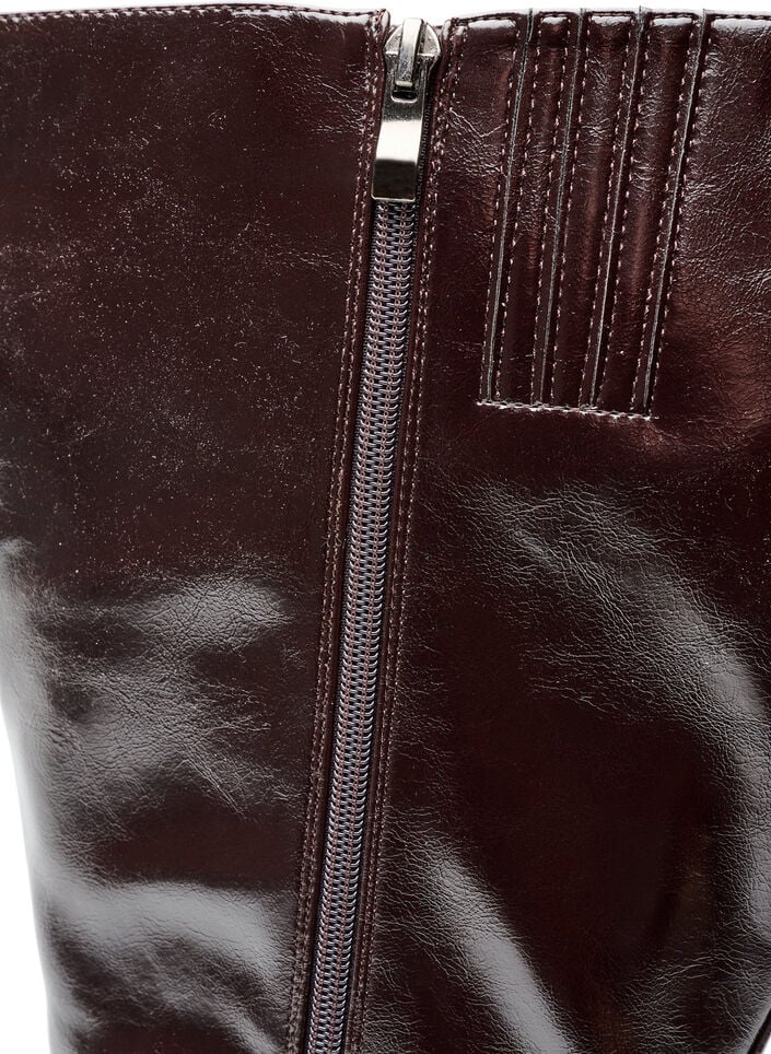 Lange laars met een licht gebarsten look, Bruin, Packshot image number 4