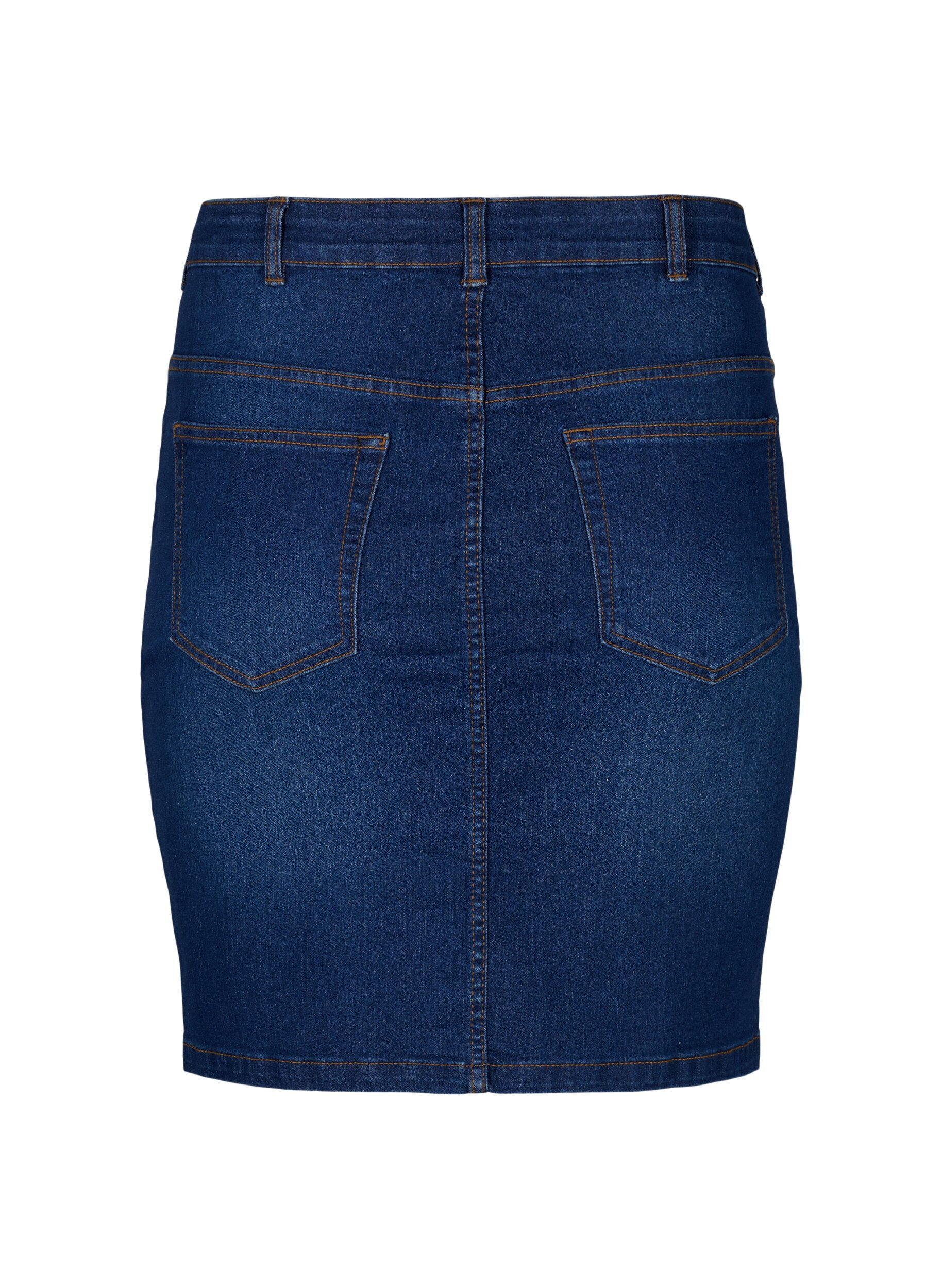 ZizziFLASH - Nauwsluitende denim rok, Blauw, Packshot image number 1