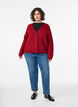 V-hals cardigan van breisel, Rood, Model image number 1