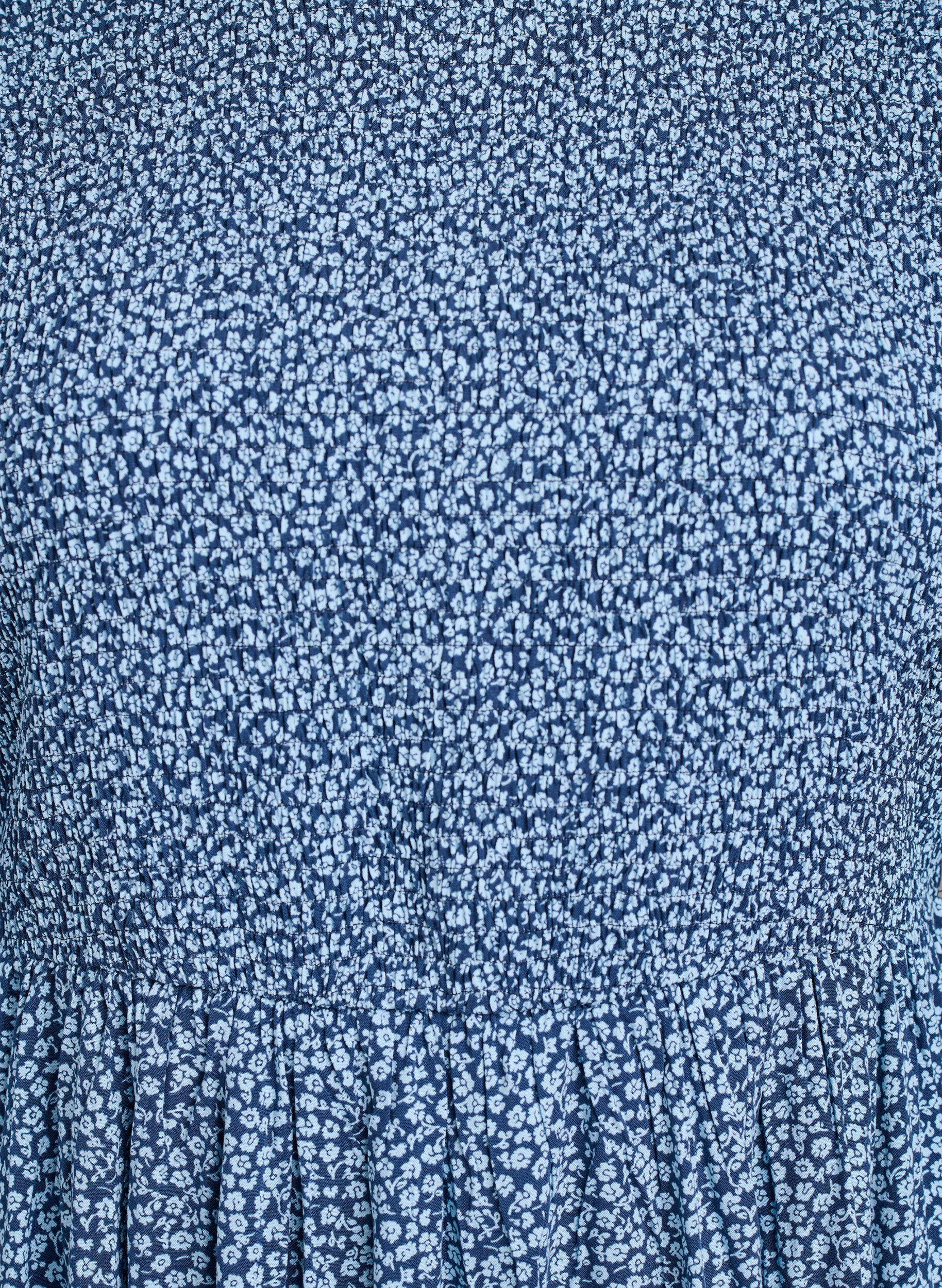 ZizziJurk met een gesmokte top en fijn bloemetjespatroon, Blauw, Packshot image number 2