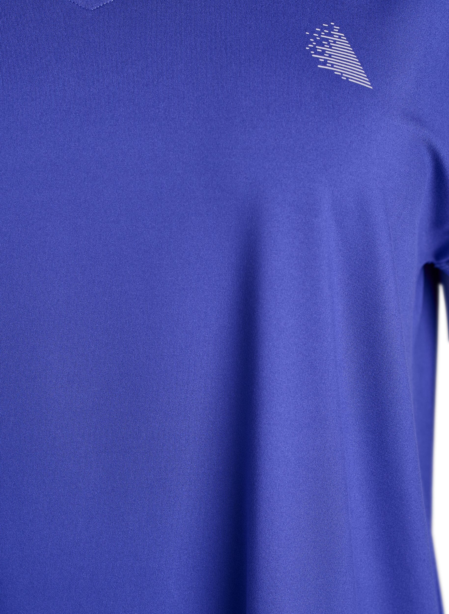 ZizziSportief t-shirt met korte mouwen en v-hals, Paars, Packshot image number 2