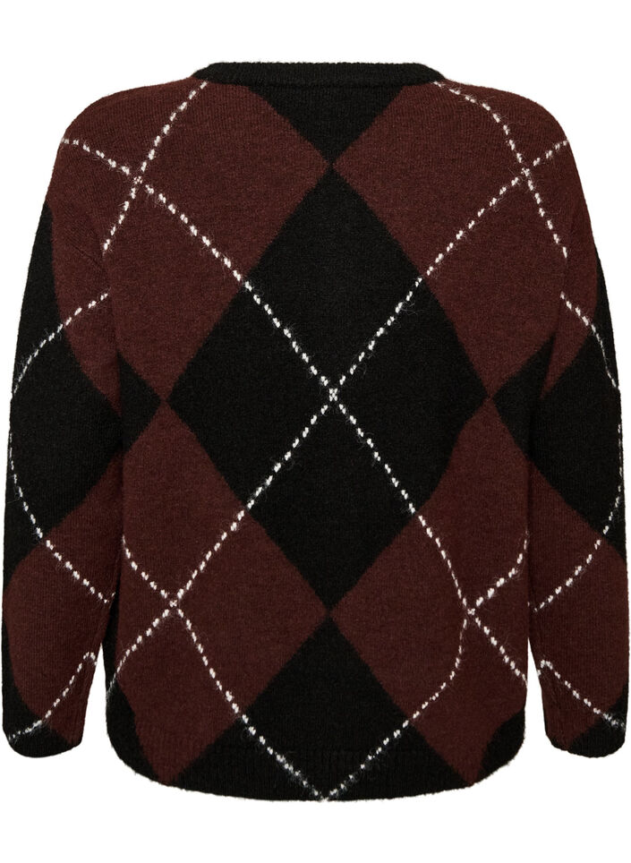 Vest met argylepatroon, Zwart, Packshot image number 1