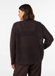 Gebreide blouse met een opengewerkt structuurpatroon, Bruin, Model image number 2