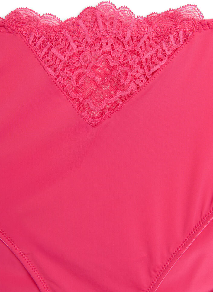 Microvezel slip met kantdetails, Roze, Packshot image number 2