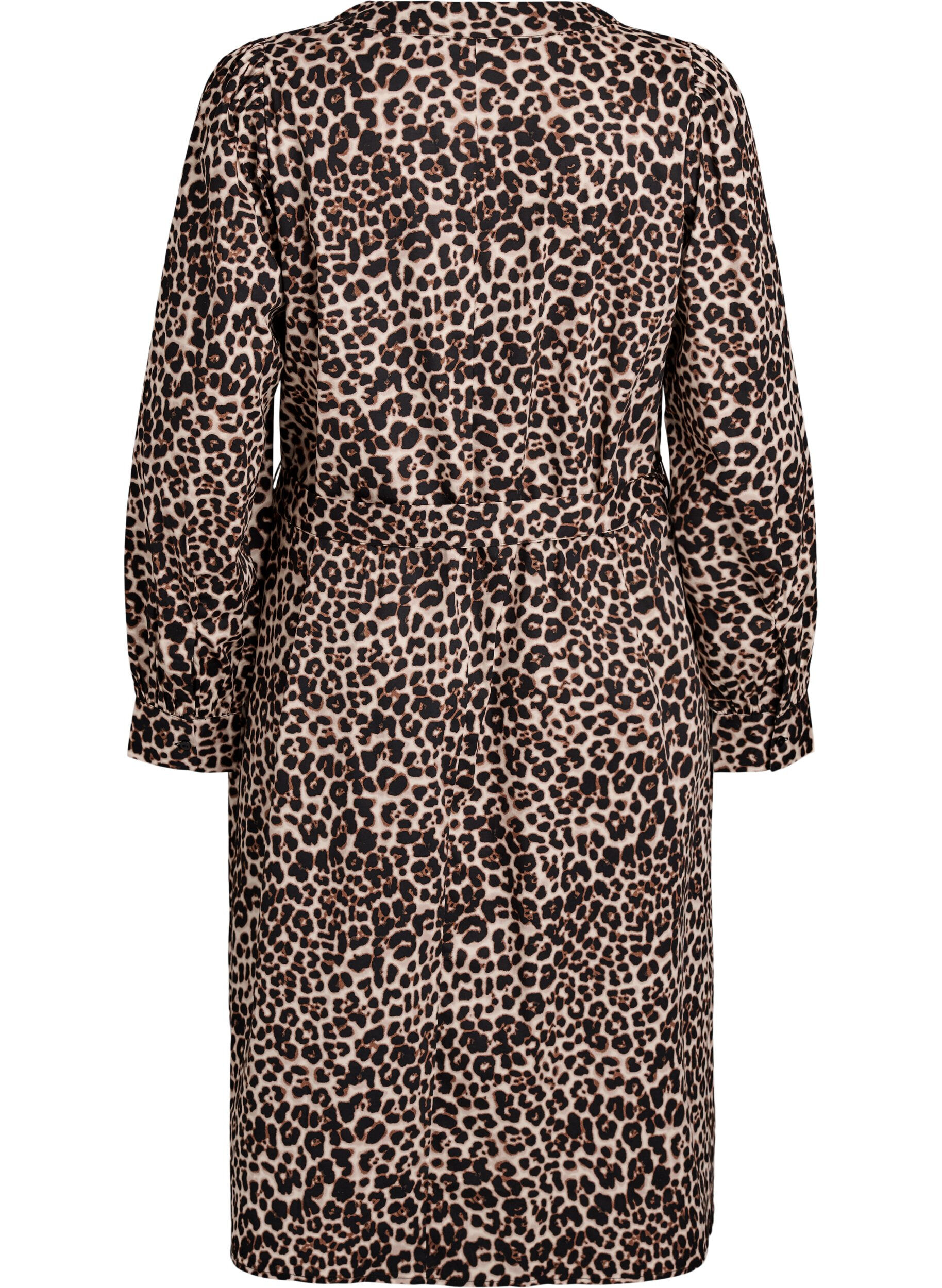 ZizziJurk in biologisch katoen met strikceintuur, Bruin, Packshot image number 1