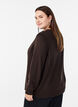 Fijne cardigan met bal knopen, Bruin, Model image number 2
