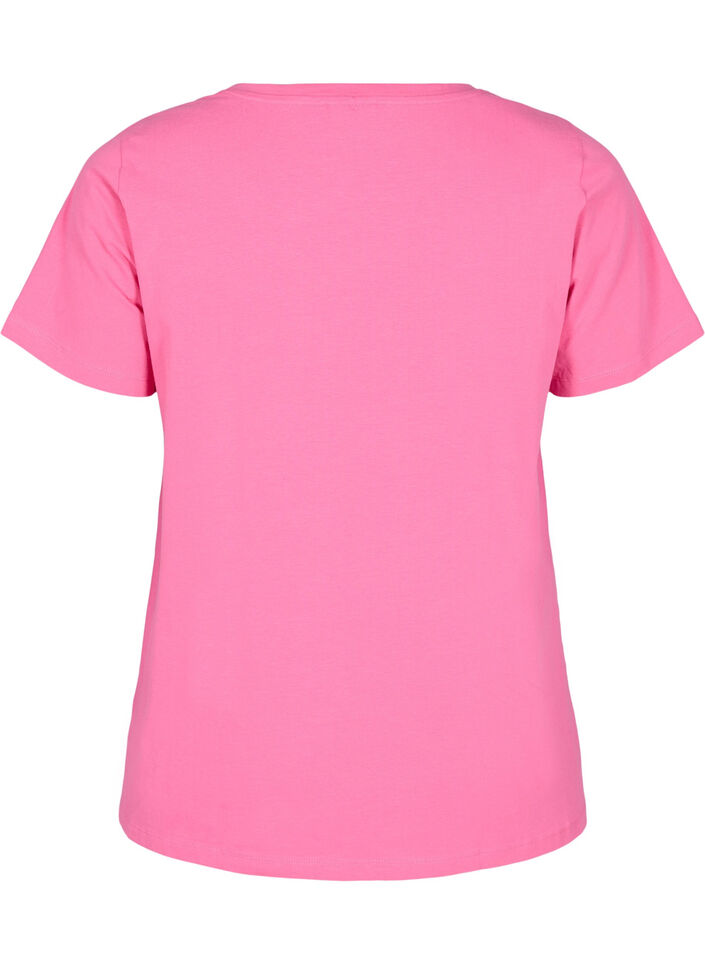 Effen basic katoenen T-shirt, Roze, Packshot image number 1