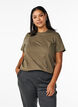 Basic katoenen T-shirt met ronde hals, Groen, Model image number 0