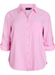 Linnen en viscose shirt met 3/4 mouwen, Roze, Packshot image number 0