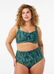 Bikinibroekje met print en een hoge taille, Groen, Model image number 0