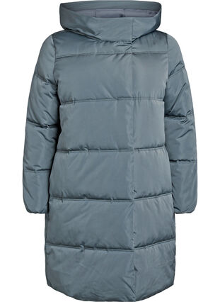 ZizziLange gewatteerde jas met capuchon, Stormy Weather, Packshot image number 0