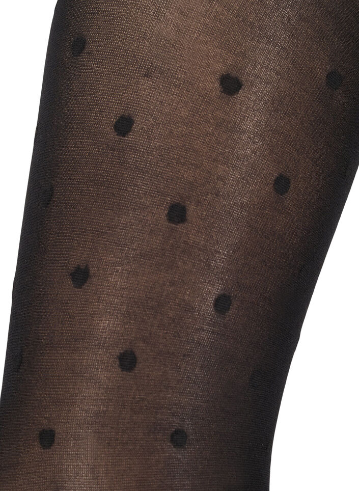 Panty in 40 denier met stippen, Zwart, Packshot image number 1