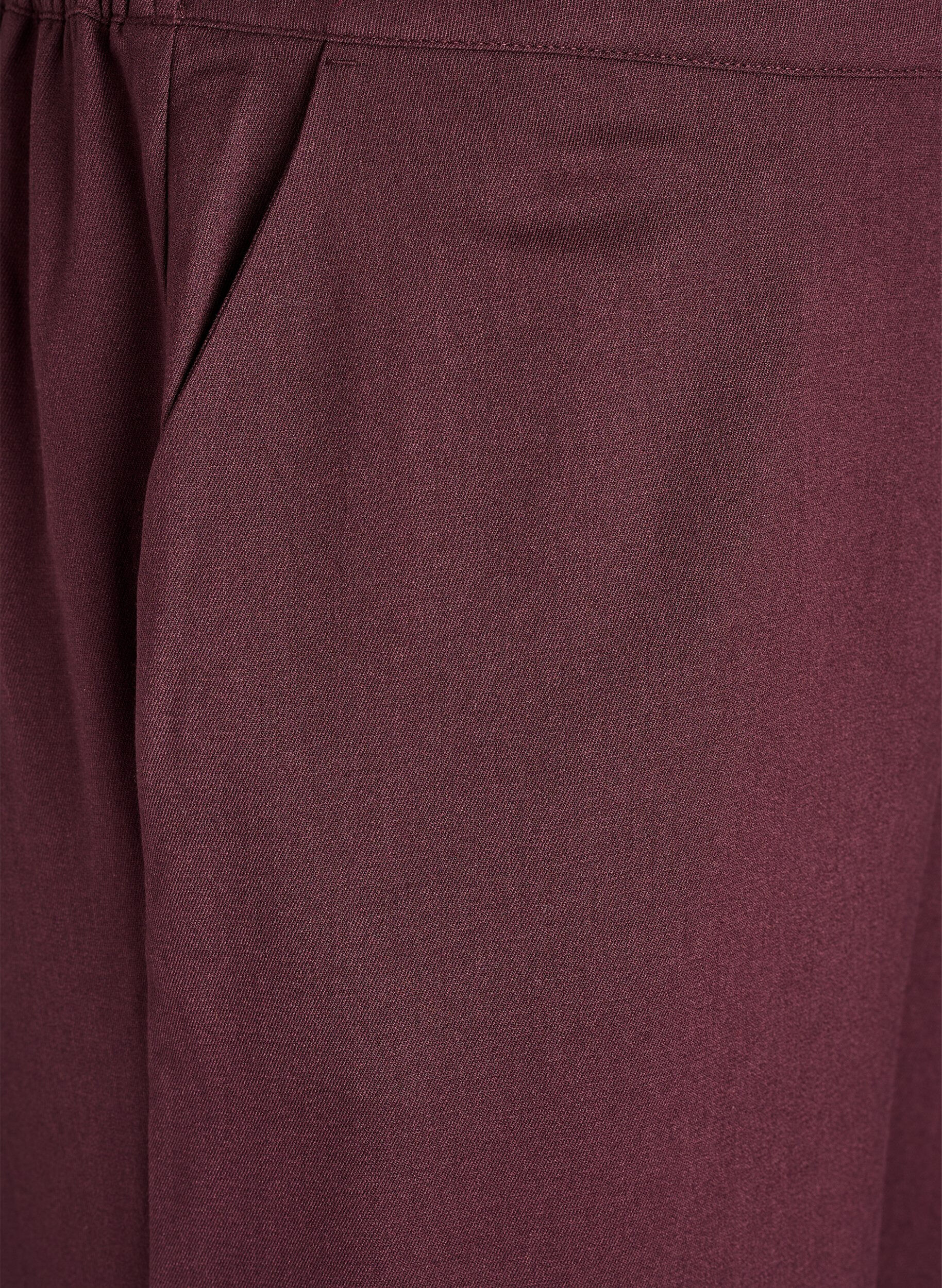 ZizziWijde broek met een hoge taille, Donker Bordeaux, Packshot image number 2